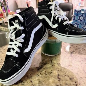Vans Black and White High-Top Sneakers